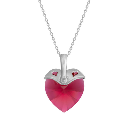 Серебряный кулон "Купидон (Scarlet)" с кристаллами Swarovski™